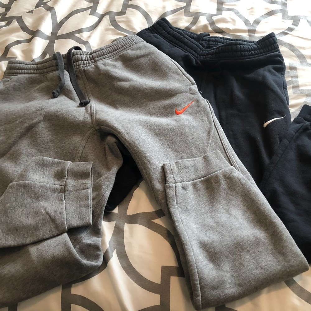 2 Nike Cotton Sweatpants Men Size S Pockets Reg